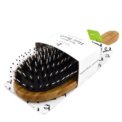beauty by earth natural wooden bamboo handle hair brush made of boar bristles and nylon pins