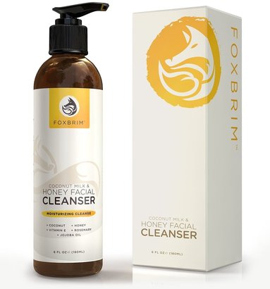 foxbrim coconut milk and honey facial cleanser - natural and organic moisturizing face cleanser 6 oz