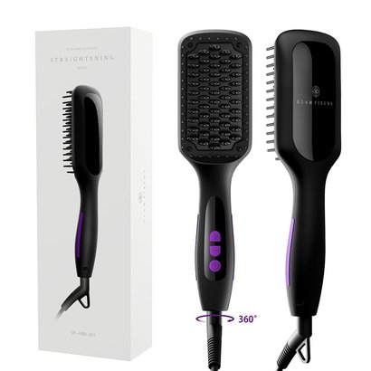 glamfields hair straightening brush with heating mch technology and 12 temperature levels