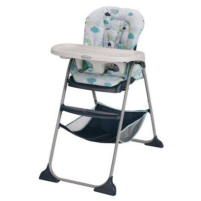 graco slim snacker high chair with 3 position reclining seat and 3 and 5-point harness