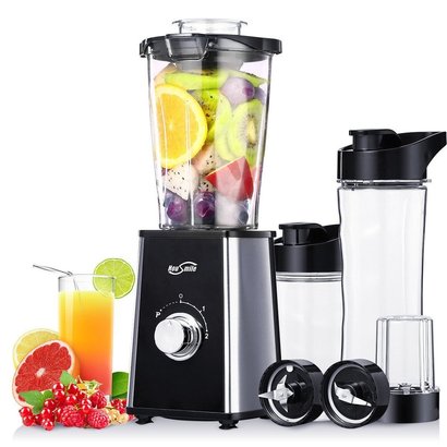 housmile 300w personal blender with grinding cup, two travel sport bottle and travel lid