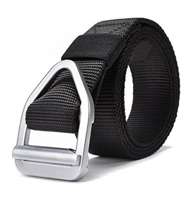 jasgood men's alloy buckle belt for every occasion with real and breathable thicken nylon strap