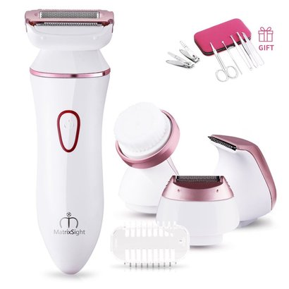 matrixsight 4 in 1 electric ladies shaver with bikini trimmer and manicure set ipx7 waterproof shave wet and dry rechargeable electric razor