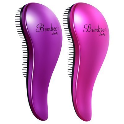 bombex beauty detangling hair brush with 250 teeth and ergonomic handle 2 piece hair brush set
