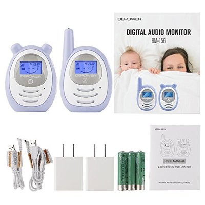 dbpower bm-156 2.4 ghz digital audio baby monitor with two-way communication and temperature sensor