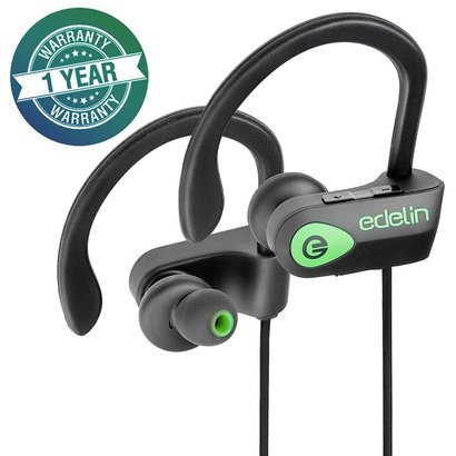 edelin bluetooth v4.1+edr headphones - wireless earbuds with microphone, noise cancelling and waterproof ipx7