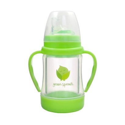 green sprouts glass sip and straw cup with two drinking options 4 ounce