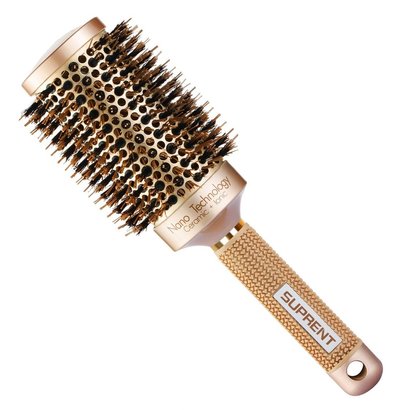 suprent round barrel hair brush with boar bristle and ionic technology