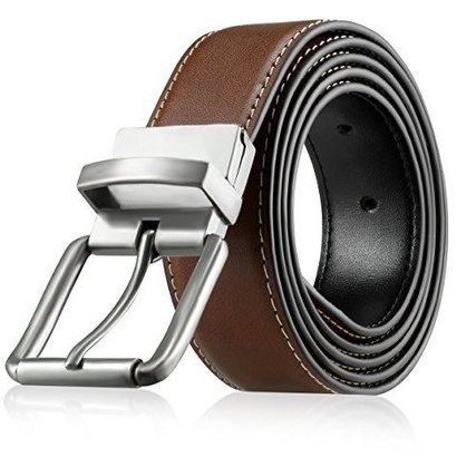 upella genuine leather dress belt for men with reversible and adjustable features