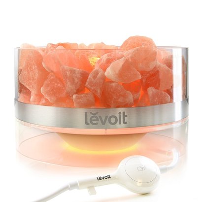 levoit aria natural himalayan salt lamp with ul-listed touch control, gift ready in decorative box