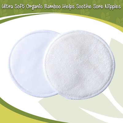 m&y organic bamboo nursing pads includes 14 pads with organza and laundry bag and bonus breastfeeding ebook