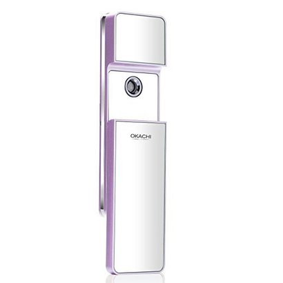 okachi gliya facial steamer nano-ionic portable sliding mist sprayer with cosmetic mirror for skin care