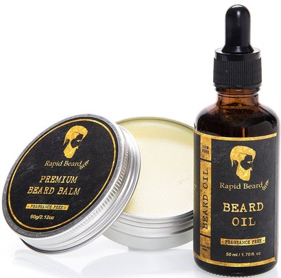 rapid beard premium beard balm and beard oil kit for men made of natural pure and organic ingredients perfect gift in luxury box