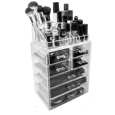 sorbus acrylic cosmetics and makeup storage case set with 7 drawers and 16 sections