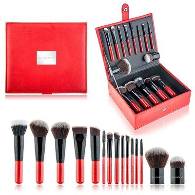 shany vanity vox premium cosmetics brush set with stylish storage box includes 15 pieces professional makeup brushes