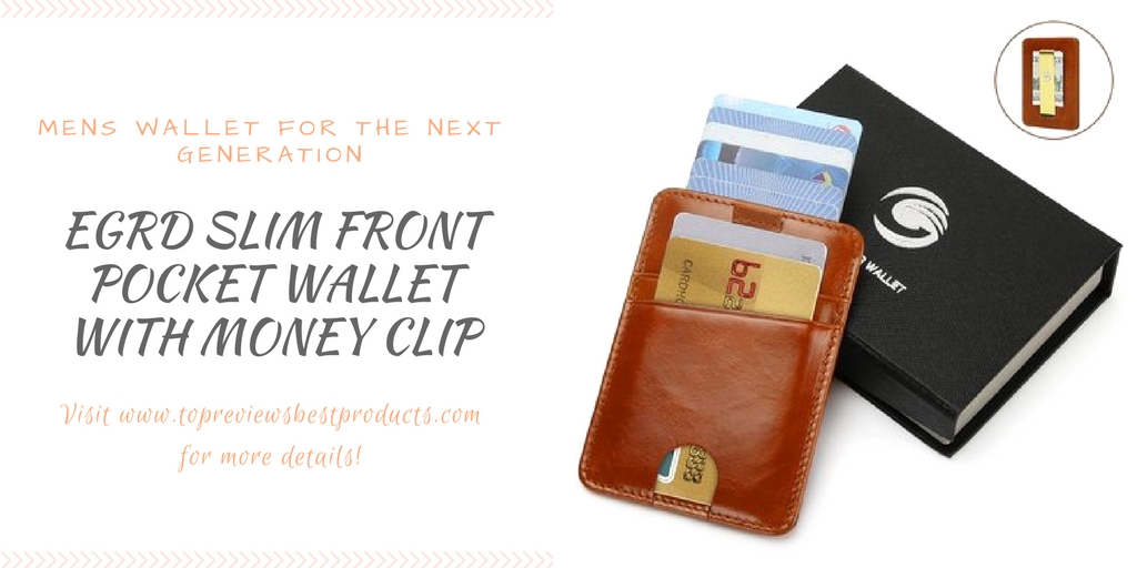 EGRD Slim Front Pocket Wallet with Money Clip