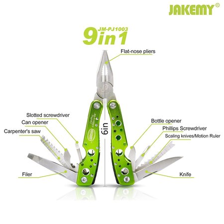 jakemy pj-1003 9 in 1 premium multifunctional combined pocket plier great gift idea for men