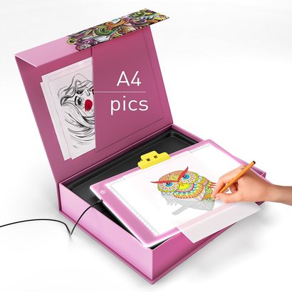 paintinc tracing led light pad with 3 light modes for stenciling, 2D animation, calligraphy, embossing, tattoo transferring and etc perfect gift idea for children