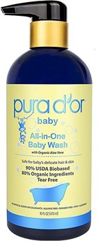 pura d'or 100% tear free all-in-one baby wash with organic aloe vera 16 fl oz