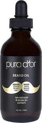 pura d'or beard oil with 100% pure blend of natural oils and extracts 4 fl oz