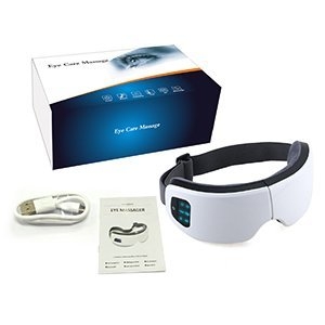 selenechen eye massager and eye mask with cordless design, intelligent air compression and suitable 104° f temperature, rechargeable with bluetooth support