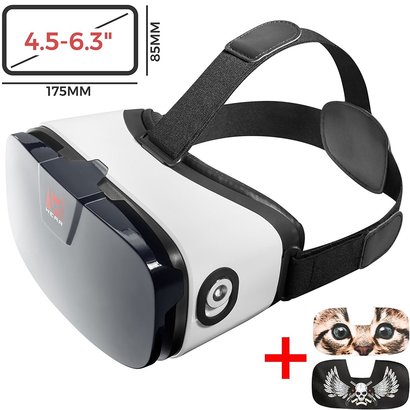 vr wear virtual reality headset with aspheric polarized optical lenses fits most popular smartphones includes two funny stickers