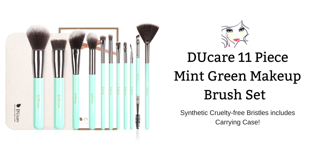DUcare 11 Piece Mint Green Makeup Brush Set