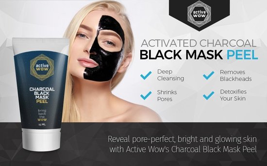 active wow activated charcoal black mask peel 15ml made in usa