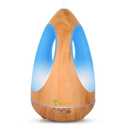 diffuserlove 550 ml aromatherapy diffuser, natural air purifier and humidifier with three-sided adjustable colorful led light