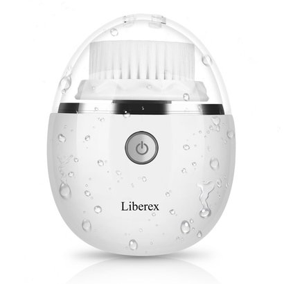 liberex egg oscillation facial cleansing brush with sonic cleasing technology, 20s smart reminder, 3 speed modes and two replaceable brushes