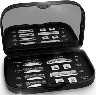 nylea magnetic fake lashes two size durable and re-usable false eyelashes includes carrying case with mirror