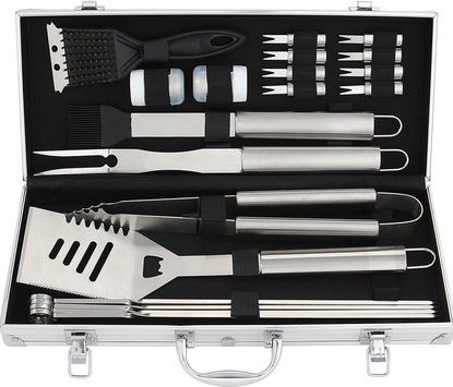 romanticist stainless steel complete bbq set - professional tools for barbecue with convenient storage case gift idea for men, dad, husband