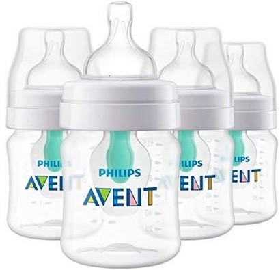 philips avent anti-colic bottle with airfree vent designed to reduce feeding issues colic, gas and reflux includes 4 wide-neck bottle with 4 airfree vent, 4 oz / 125 ml