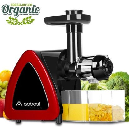 aobosi horizontal slow juicer with 80 rpm and reverse function button