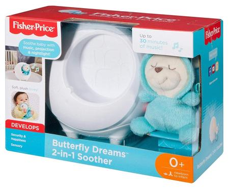 butterfly dreams 2-in-1 soother by fisher-price with color-changing nightlight, 3 auto-off timers, gentle music, nature sounds and white noise options