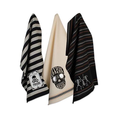 100 % Cotton Skeleton Dish Towels by DII Halloween Gift Idea