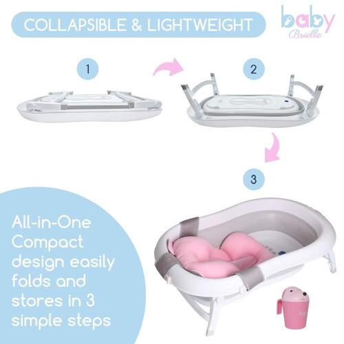 Baby Brielle Non-Slip Design Collapsible and Lightweight Baby Bathtub with Temperature Sensor