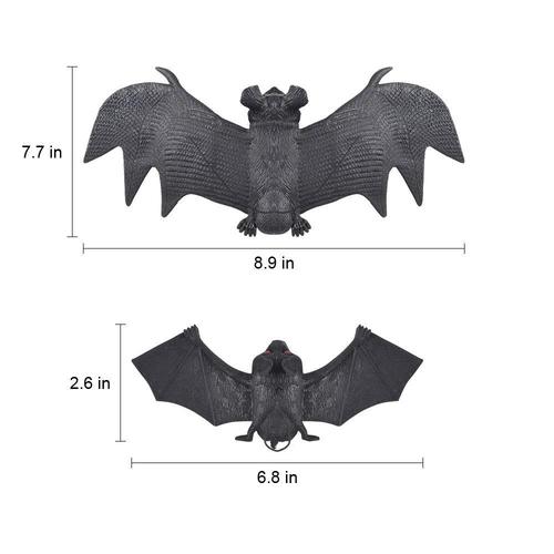 HANPURE 6 pieces Soft Rubber Halloween Bat Hanging Home Decoration Great Gift