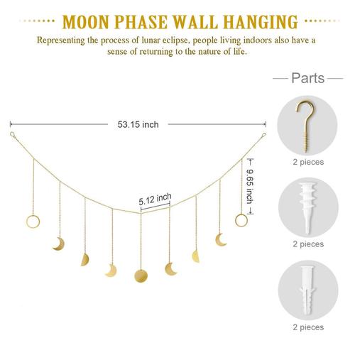 Mkono Moon Phase Garland Wall Hanging for Home Decoration