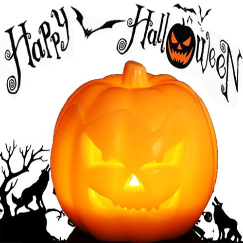 Safe for Kids Jack O' Lantern Halloween Pumpkin Lantern with LED Lights