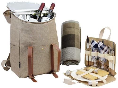 Insulated Picnic Backpack for Two with Accessories by California Picnic