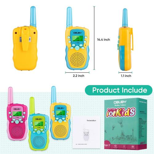 Obuby Walkie Talkie for Kids with 3 km Range Great Gift for Children