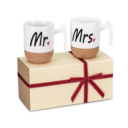 Zi-Rui Smooth Ceramic and Quality Printing Mr and Mrs 9.5 oz Coffee Mug Set
