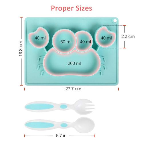 syntus baby food suction plate with 5 divided spaces