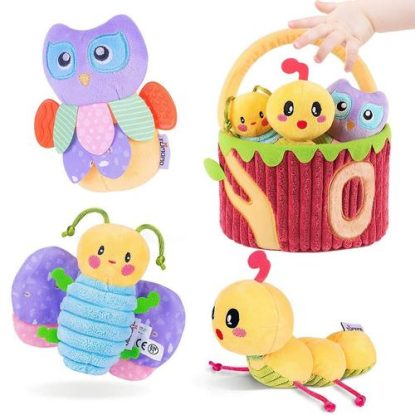 tumama basket of plush baby toys