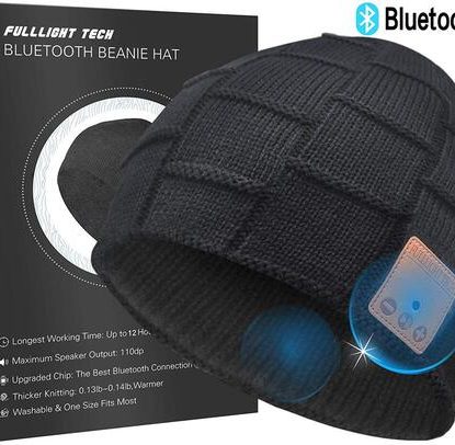 FULLLIGHT TECH Bluetooth Beanie Hat with Responsive Control Panel in Right Ear