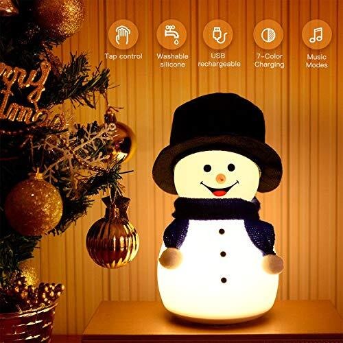 Jack & Rose Silicone Snowman Night Light Best Xmas Gift for Kids