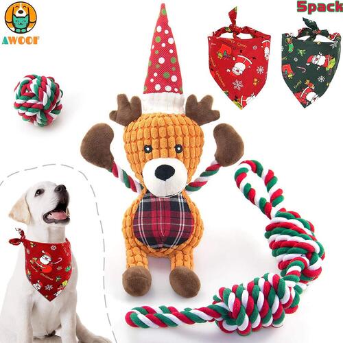 AWOOF 5 Pack Christmas Dog Gift Set