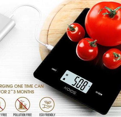 KOIOS Waterproof Digital Kitchen Scale with USB Charged, Automatic Shut-off and LCD Screen