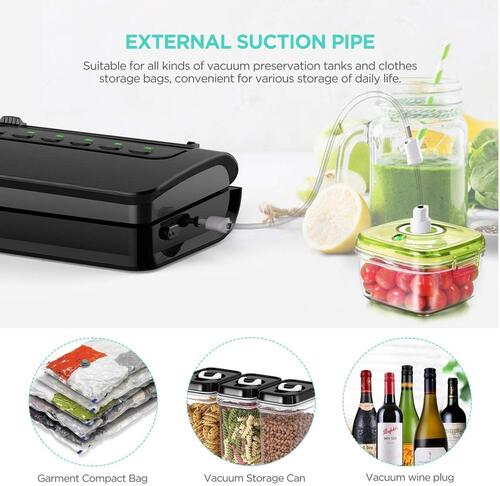ABOX V63 Food Vacuum Sealer with Built-in Cutter, Removable Drip Tray, and Roll Bag Storage Design